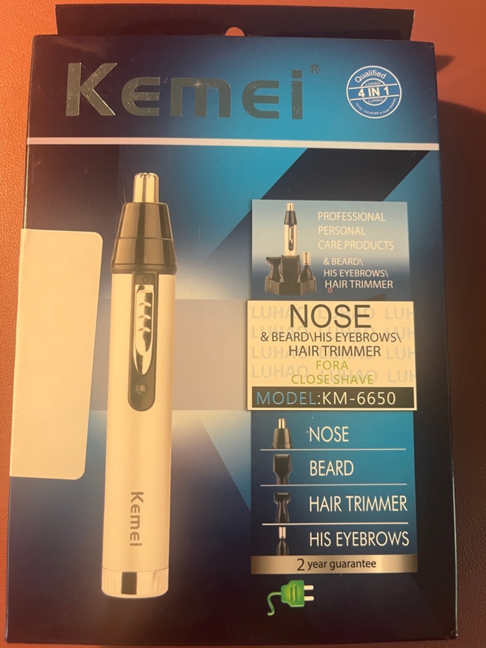 💁‍♀️💁‍♂️KM-6650 White Nose & Beard Trimmer - Precision Grooming